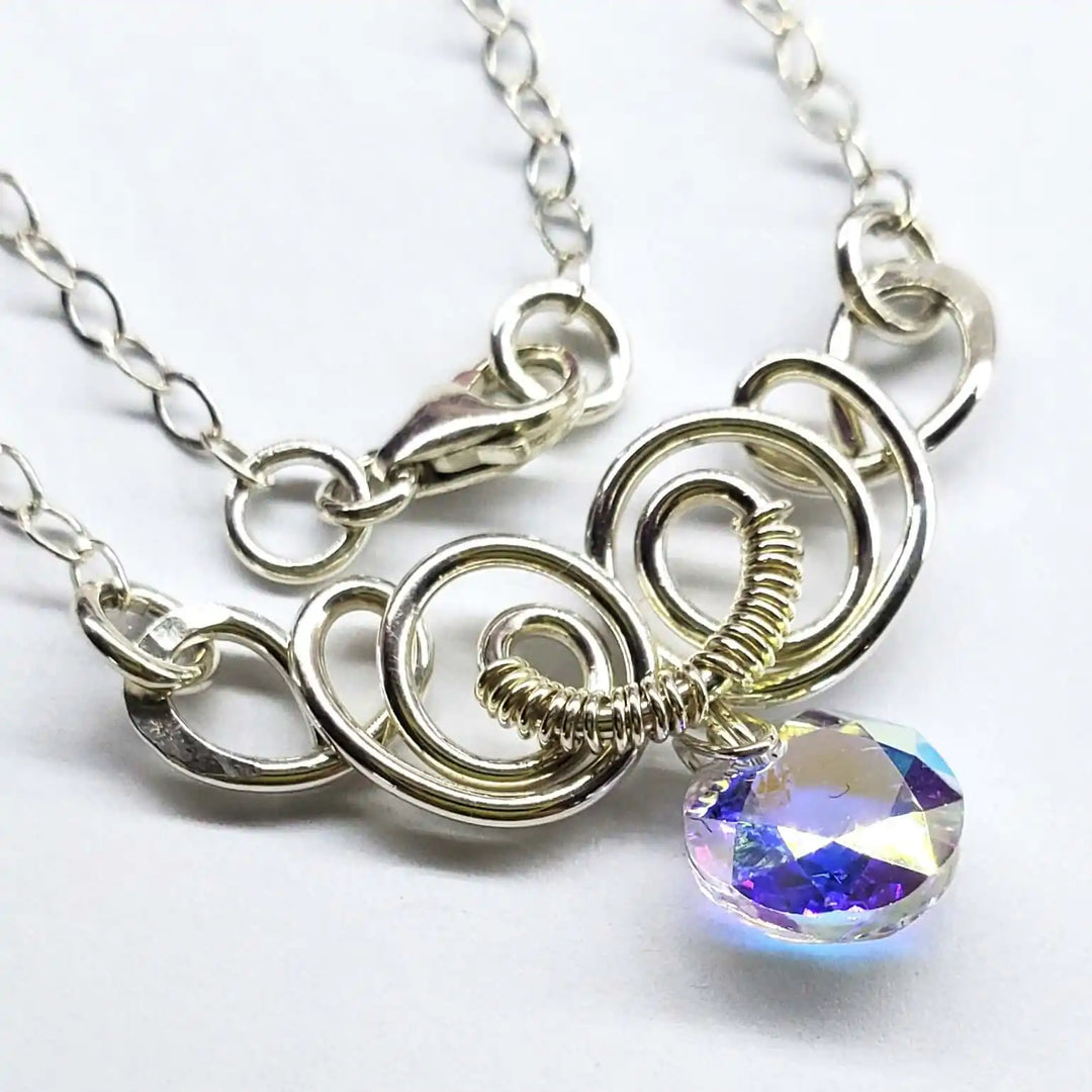 AMD1044Sterling Silver Sculpted Wire Jewelry Crystal NecklaceJewelryNecklace$ 47.00Alexa Martha Designs