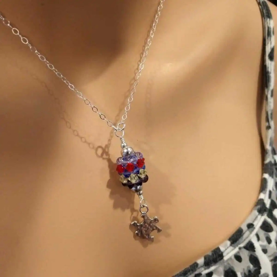 AMD1034Sterling Silver Autism Awareness Crystal Barrel Necklace JewelryNecklace$ 108.00Alexa Martha Designs