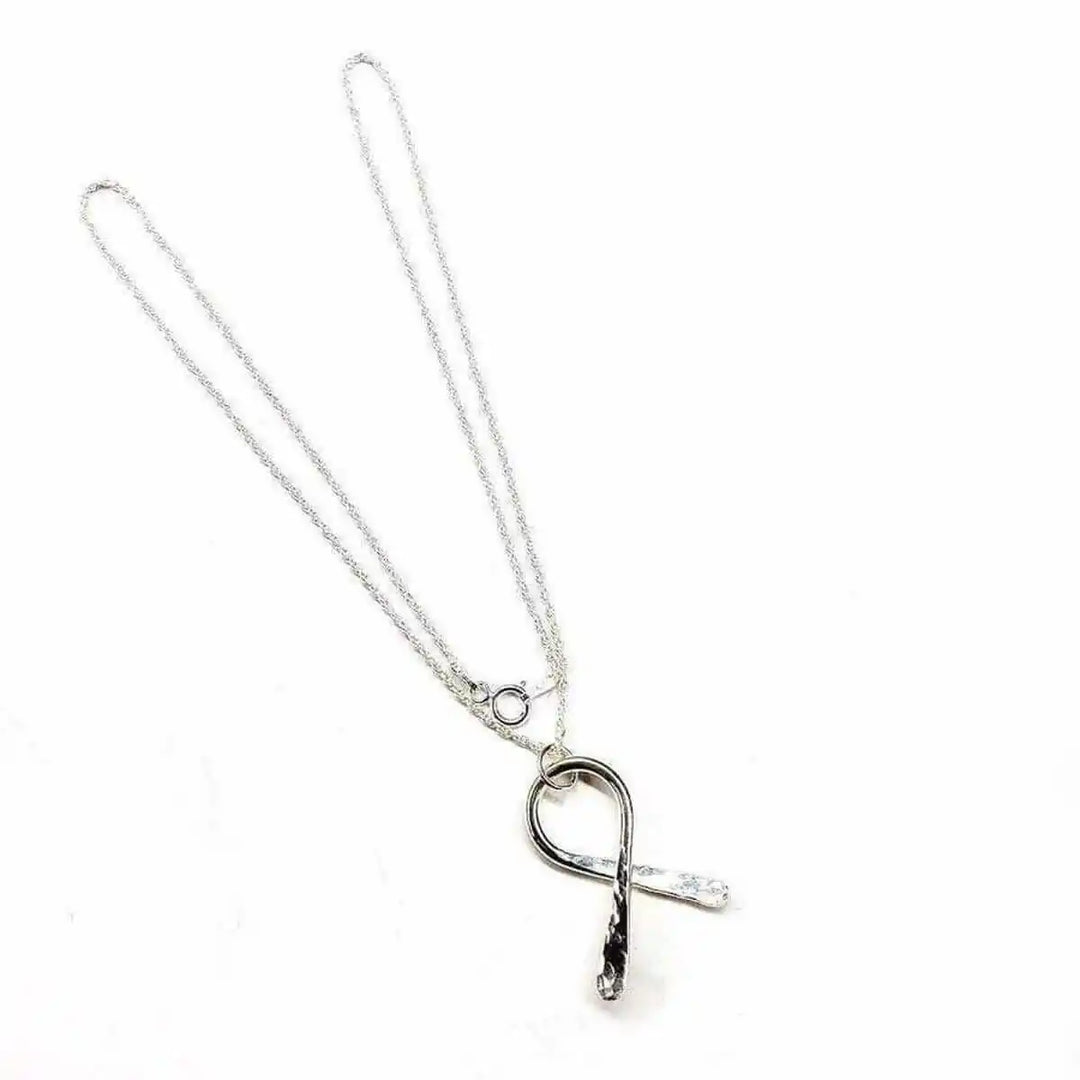 AMD1158 Sterling Silver Awareness Ribbon Necklace AlexaJewelryNecklace$ 72.00Alexa Martha Designs