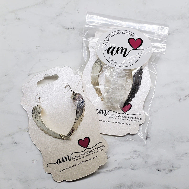 AMD1026Sterling Silver Hammer Pattern Sculpted Angel Wing Earrings JewelryEarrings$ 59.00Alexa Martha Designs