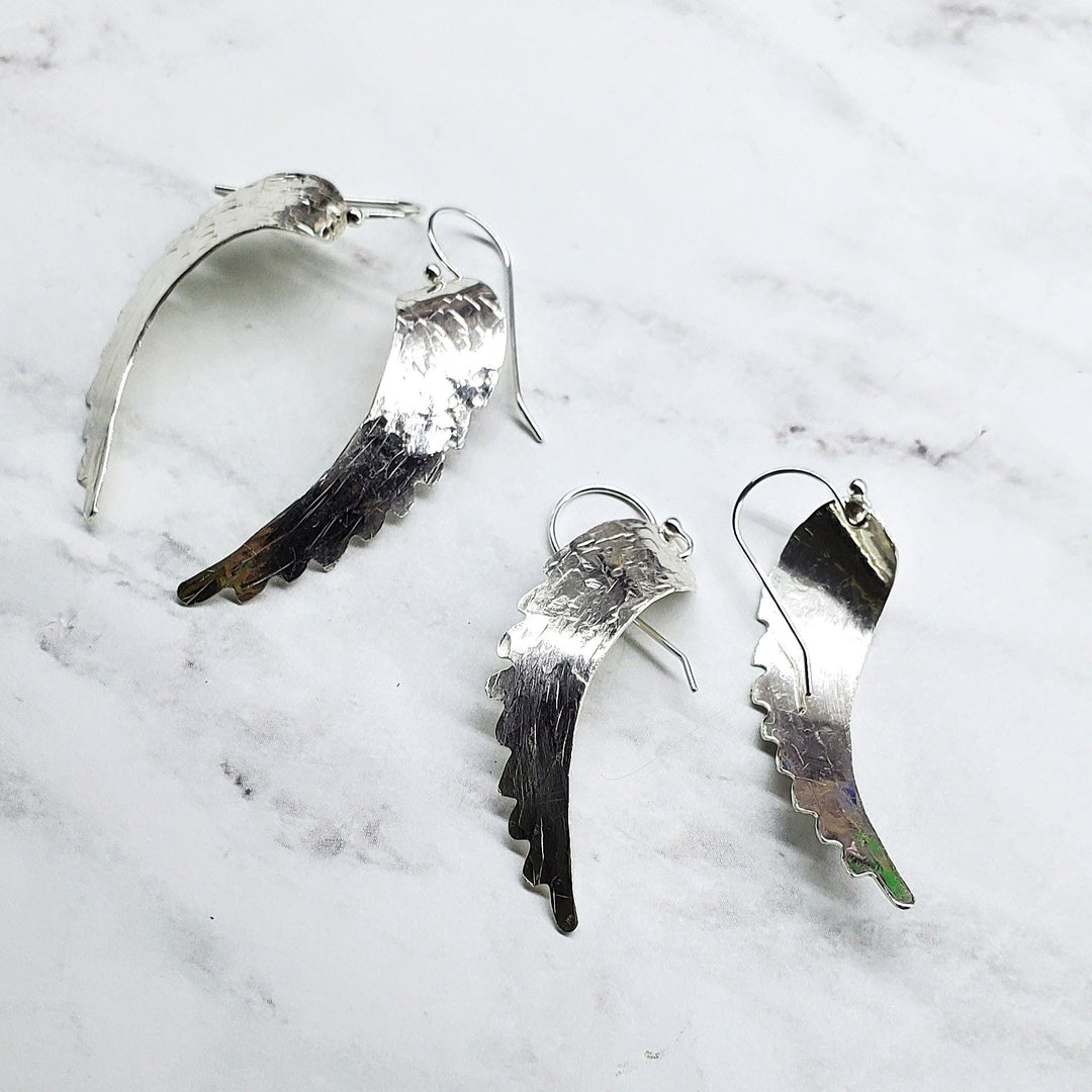 AMD1026Sterling Silver Hammer Pattern Sculpted Angel Wing Earrings JewelryEarrings$ 59.00Alexa Martha Designs