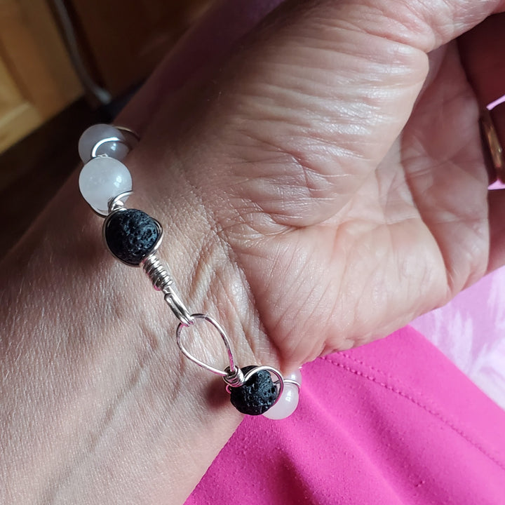 AMD1324Sterling Silver Spiral Twist Wrap Gemstone Lava Rock BangleBraceletsCuff Bracelet$ 130.00Alexa Martha Designs