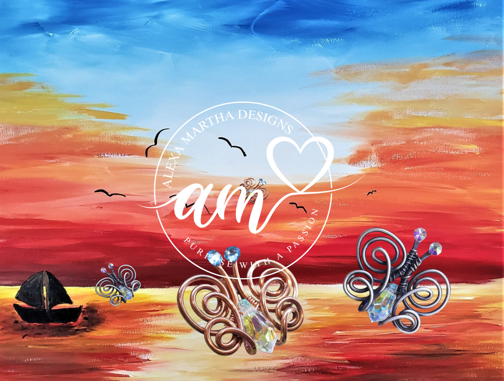 20x16 Acrylic Painting Sunset Over The Water - Acrylic Painting - Alexa Martha Designs   