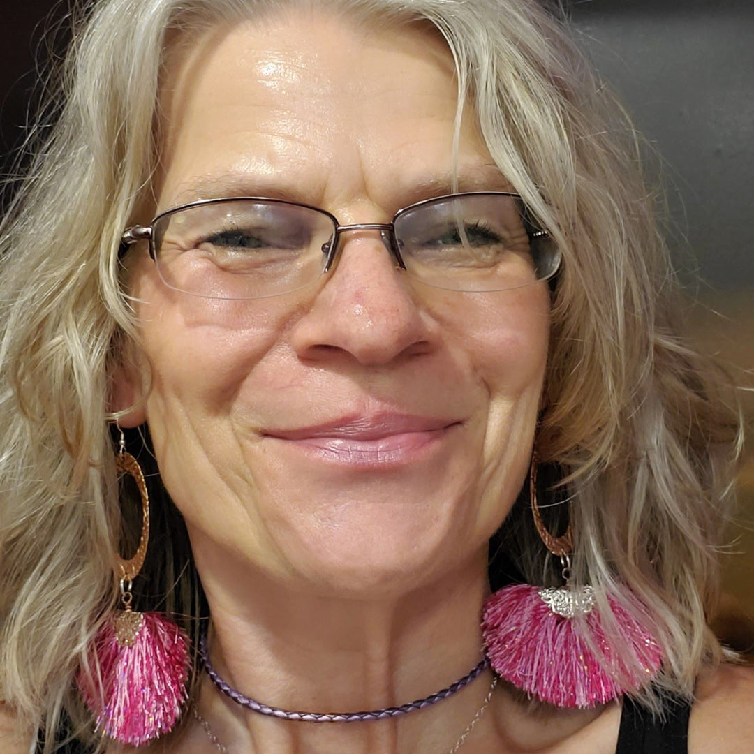 AMD1292-ALong Copper Embossed Pink and Purple Silk Tassel EarringsJewelryEarrings$ 57.00Alexa Martha Designs