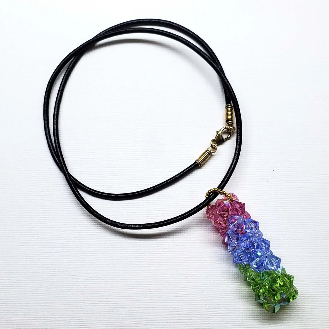 AMD1275-3Sparkly Green Blue Rose Crystal Pillar Pendant NecklaceJewelryNecklace$ 103.00Alexa Martha Designs
