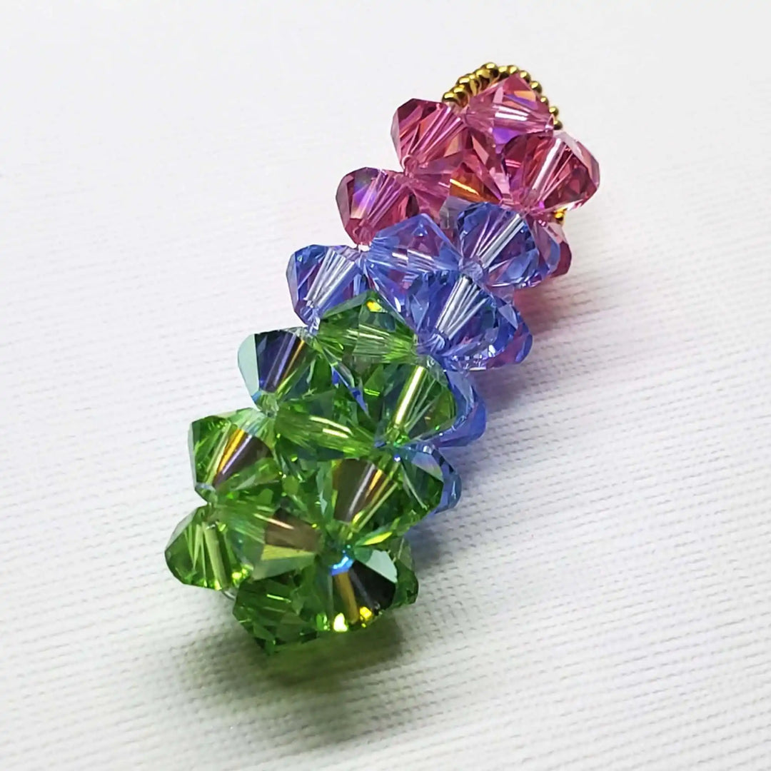 AMD1275Sparkly Green Blue Rose Crystal Pillar Pendant NecklaceJewelryNecklace$ 71.00Alexa Martha Designs