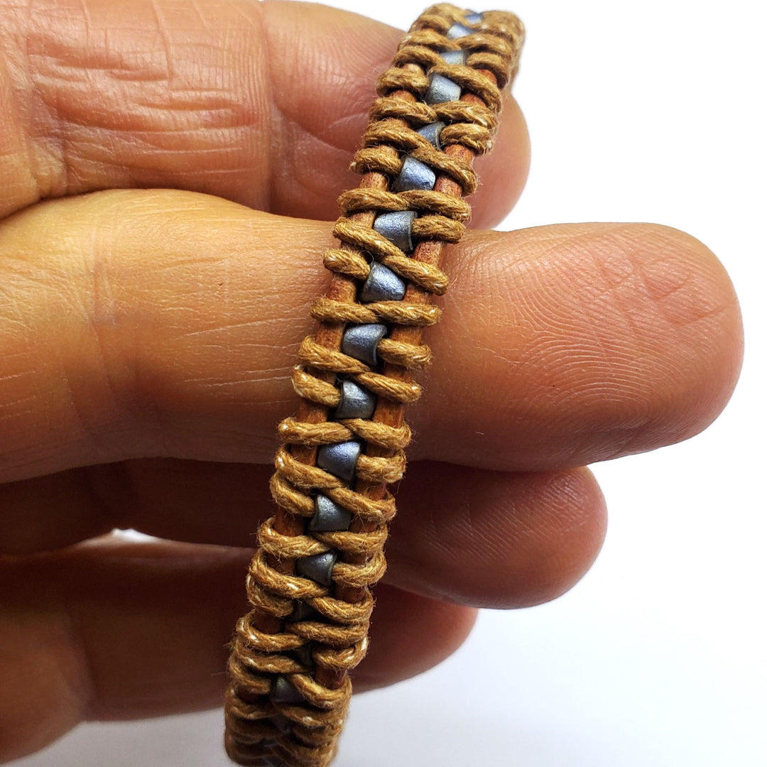 AMD1018 Brown Grey Leather Wrap Seed Bead Button BraceletJewelryBracelet$ 53.00Alexa Martha Designs