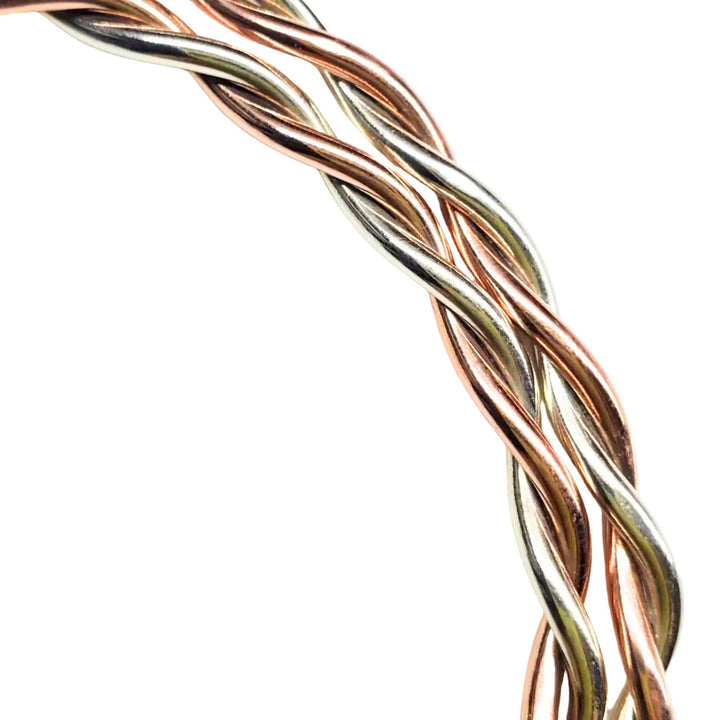 Twisted Copper &amp; Silver Couples Cuff Bangle Set