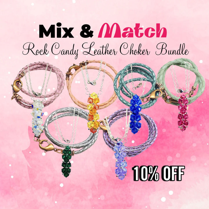 Mix & Match Rock Candy Bolo Leather Choker  Bundle - 99 options