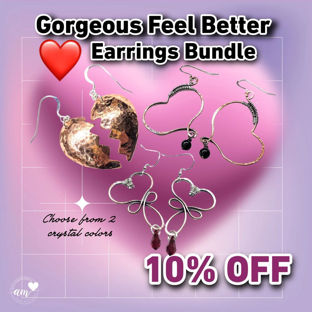 Gorgeous Feel Better Heart Earrings Bundle