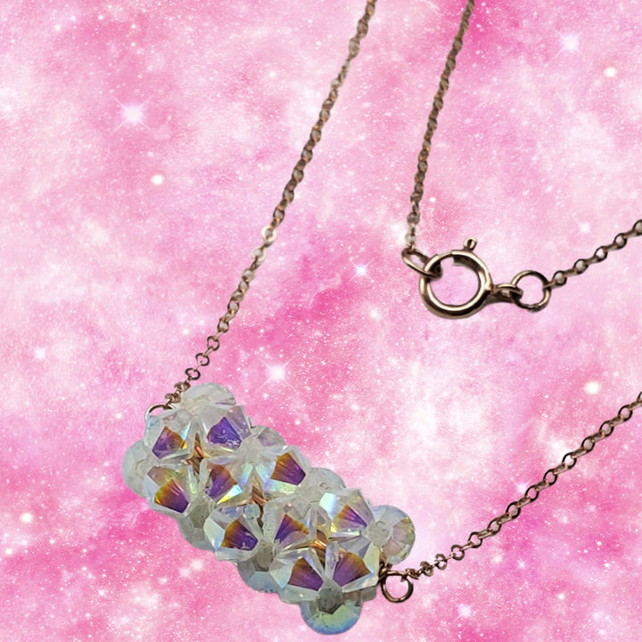 14K Rose Gold Filled Super Sparkly Pastel Crystal Barrel Necklaces - Necklaces - Alexa Martha Designs   