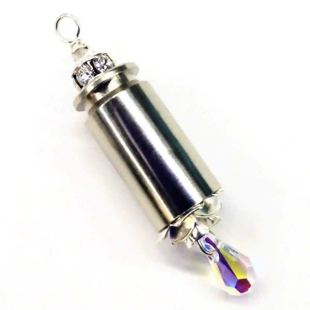 AMD1173-3Vintage Style Pink Crystal Drop Brass Bullet NecklaceJewelryNecklace$ 50.00Alexa Martha Designs