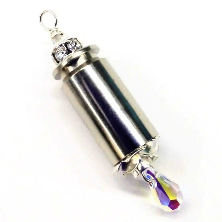 AMD1173-3Vintage Style Pink Crystal Drop Brass Bullet NecklaceJewelryNecklace$ 50.00Alexa Martha Designs