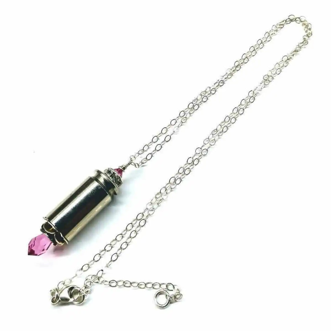 AMD1173Vintage Style Pink Crystal Drop Brass Bullet NecklaceJewelryNecklace$ 50.00Alexa Martha Designs