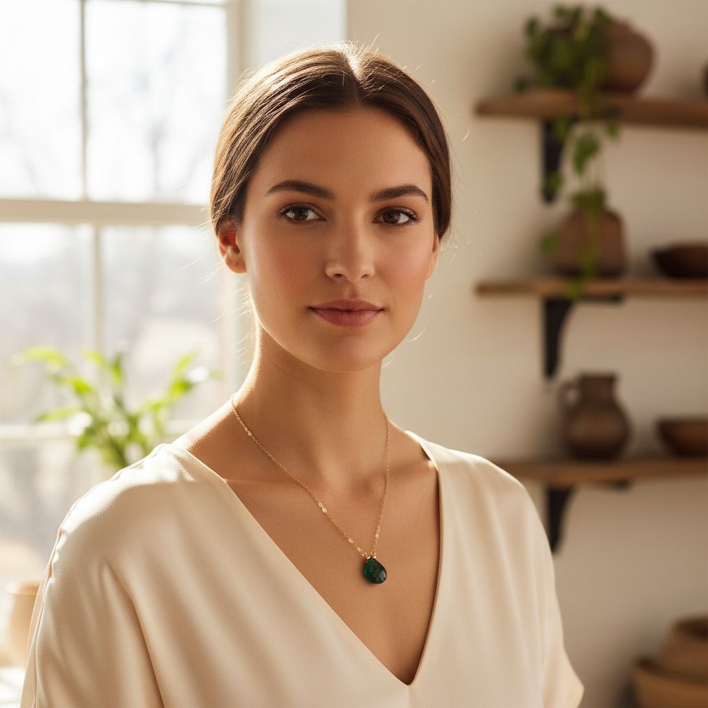 AMD1130-314K Gold Filled Emerald Necklace | Handmade Wire Wrapped Pear DropJewelryNecklace$ 56.00Alexa Martha Designs
