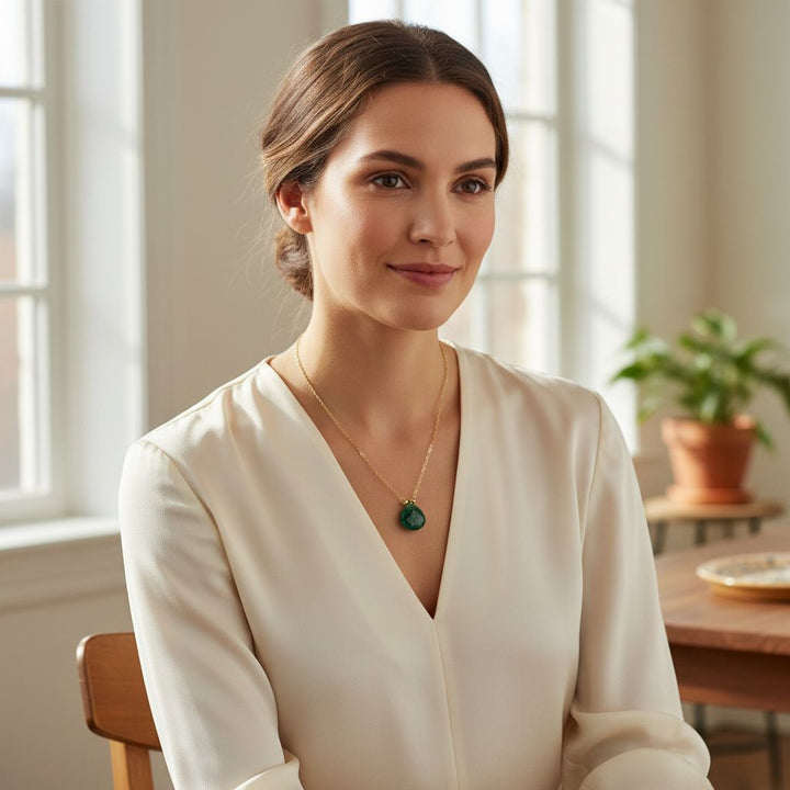 AMD1130-314K Gold Filled Emerald Necklace | Handmade Wire Wrapped Pear DropJewelryNecklace$ 56.00Alexa Martha Designs