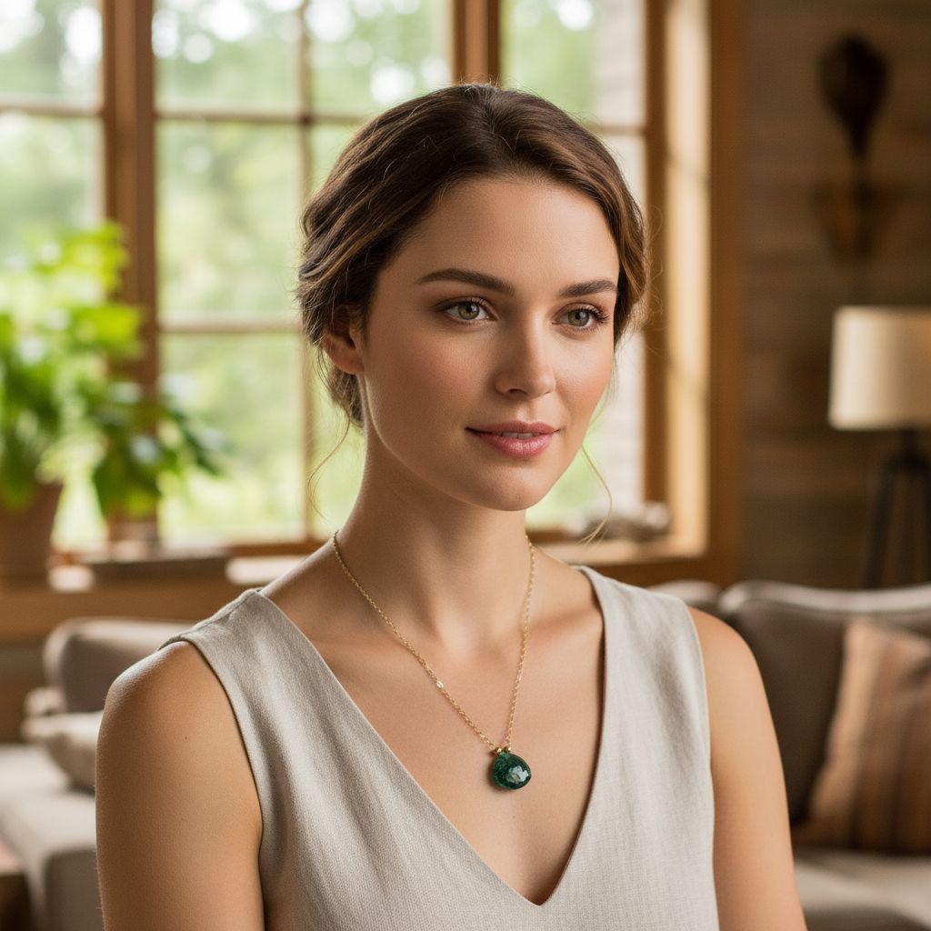 AMD1130-314K Gold Filled Emerald Necklace | Handmade Wire Wrapped Pear DropJewelryNecklace$ 56.00Alexa Martha Designs