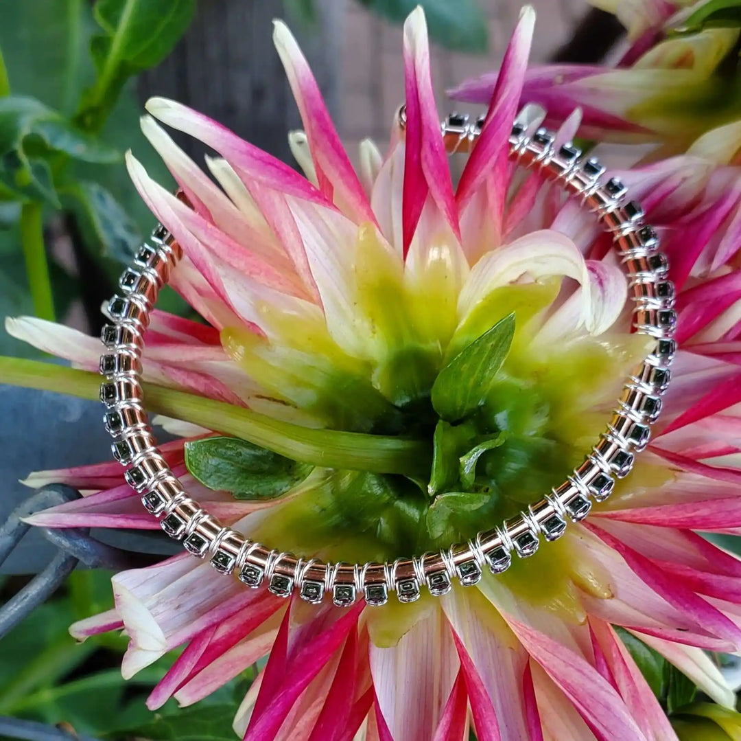 AMD1172 Wire Wrapped Copper Silver Purple CrystalJewelryBracelet$ 61.00Alexa Martha Designs