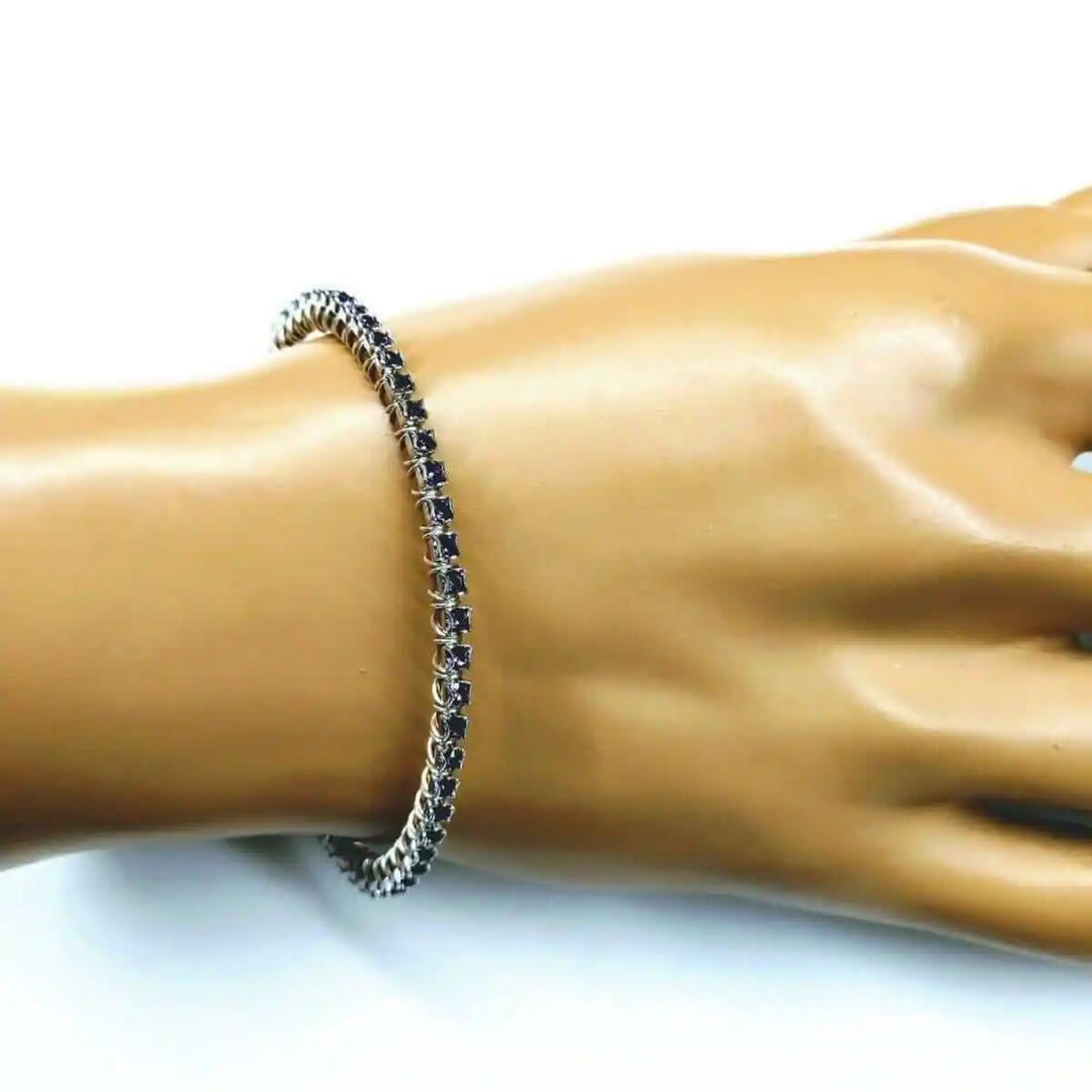 AMD1172 Wire Wrapped Copper Silver Purple CrystalJewelryBracelet$ 61.00Alexa Martha Designs