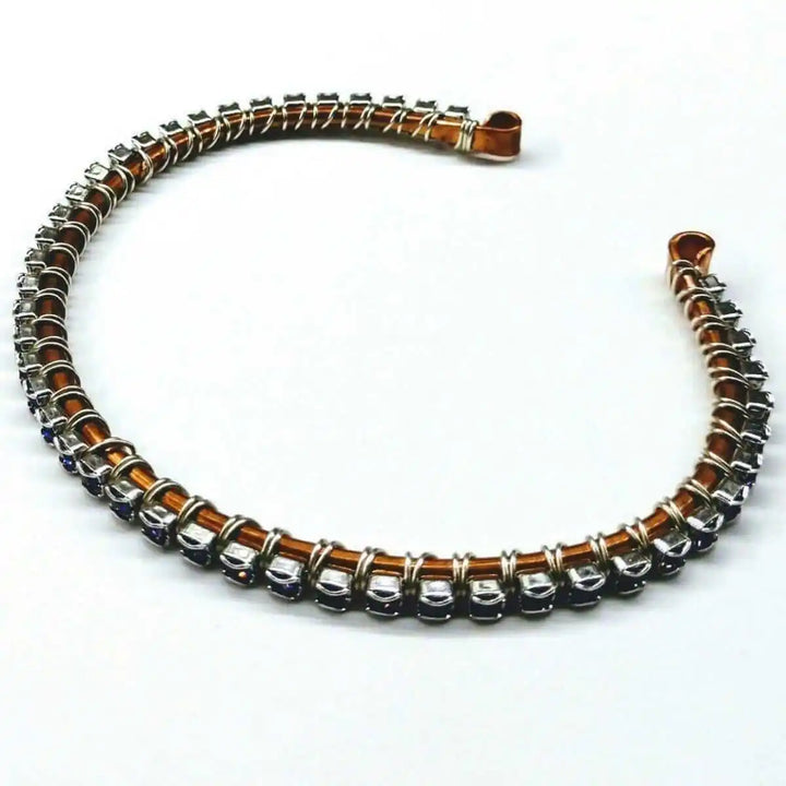 AMD1172 Wire Wrapped Copper Silver Purple CrystalJewelryBracelet$ 61.00Alexa Martha Designs