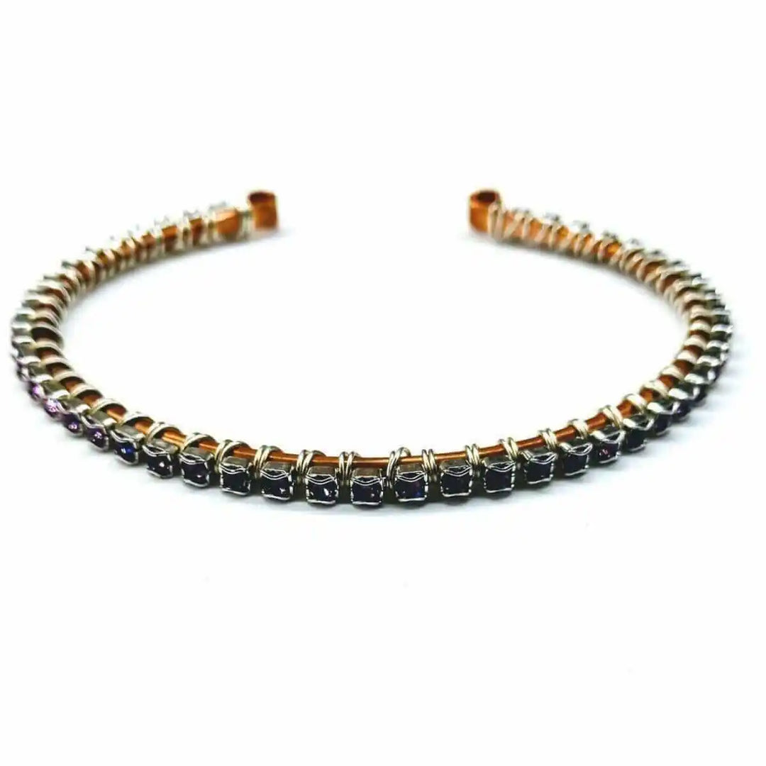 Handmade 7-year anniversary Copper Crystal Choker Set showcasing a stylish design with copper and crystal embellishments.