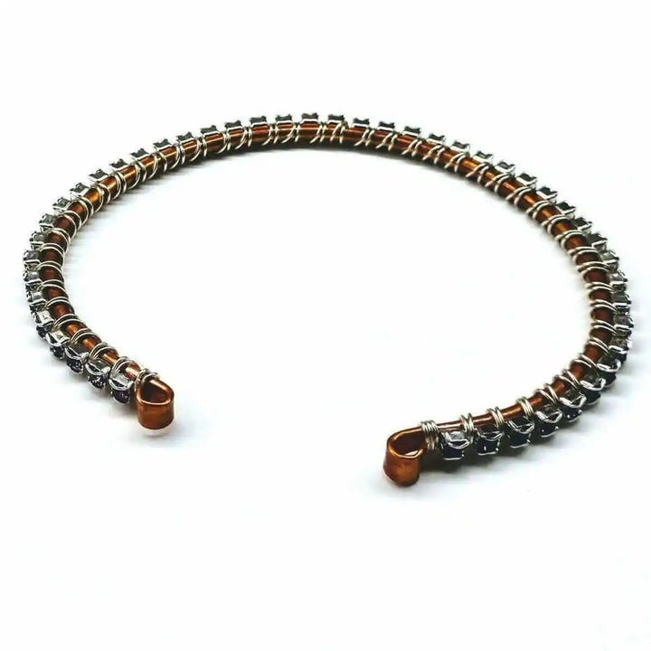 AMD1172 Wire Wrapped Copper Silver Purple CrystalJewelryBracelet$ 61.00Alexa Martha Designs