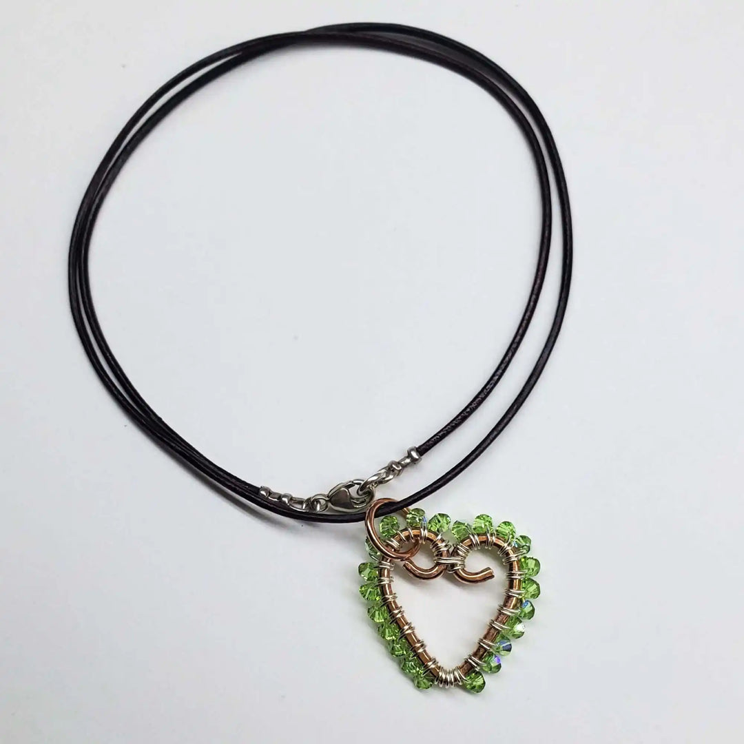 AMD1299-3Wire Wrapped Copper Heart Crystal Necklace - Timeless LoveJewelryNecklace$ 42.00Alexa Martha Designs