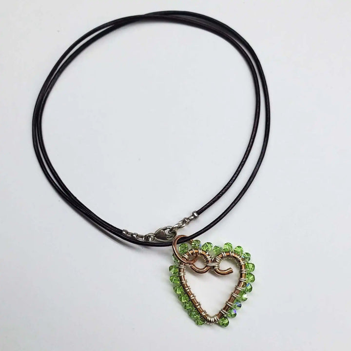 AMD1299-3Wire Wrapped Copper Heart Crystal Necklace - Timeless LoveJewelryNecklace$ 42.00Alexa Martha Designs