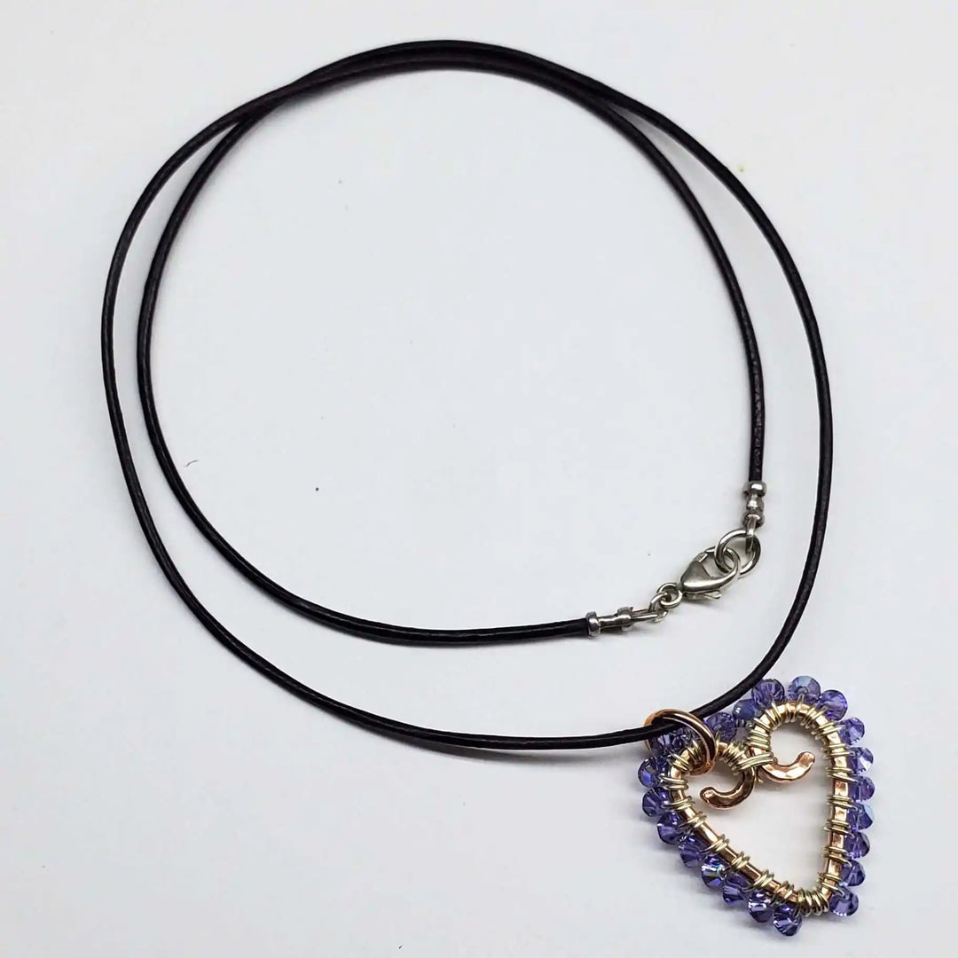 AMD1299-5Wire Wrapped Copper Heart Crystal Necklace - Timeless LoveJewelryNecklace$ 42.00Alexa Martha Designs