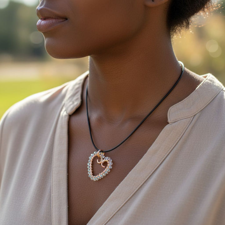 AMD1299Wire Wrapped Copper Heart Crystal Necklace - Timeless LoveJewelryNecklace$ 42.00Alexa Martha Designs