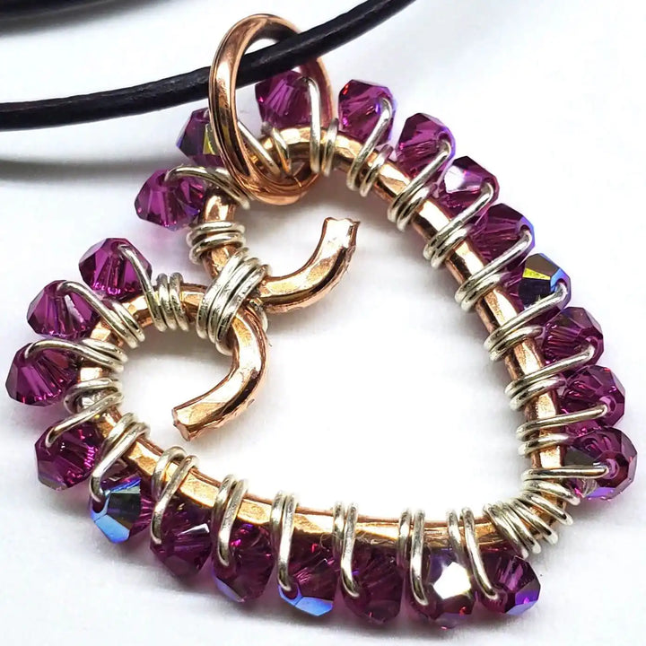 AMD1299Wire Wrapped Copper Heart Crystal Necklace - Timeless LoveJewelryNecklace$ 42.00Alexa Martha Designs