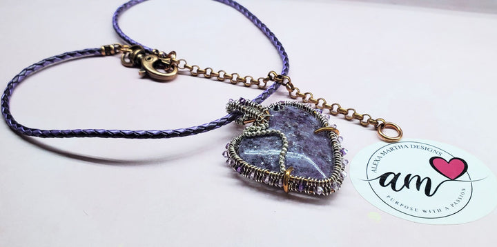 AMD1329Wire Wrapped Purple Sparkly Lepidolite Heart Copper SilverNecklacesNecklace$ 211.00Alexa Martha Designs