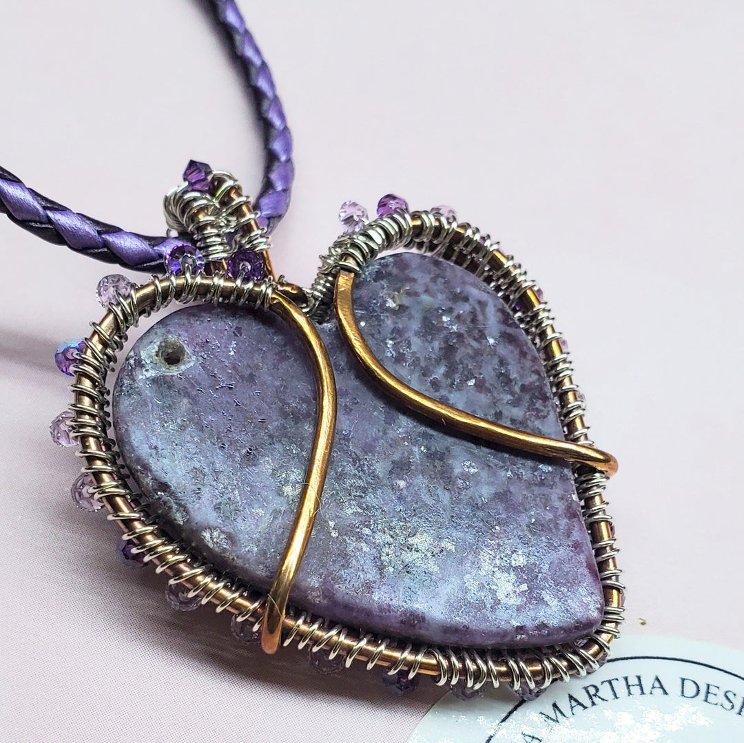 AMD1329Wire Wrapped Purple Sparkly Lepidolite Heart Copper SilverNecklacesNecklace$ 211.00Alexa Martha Designs