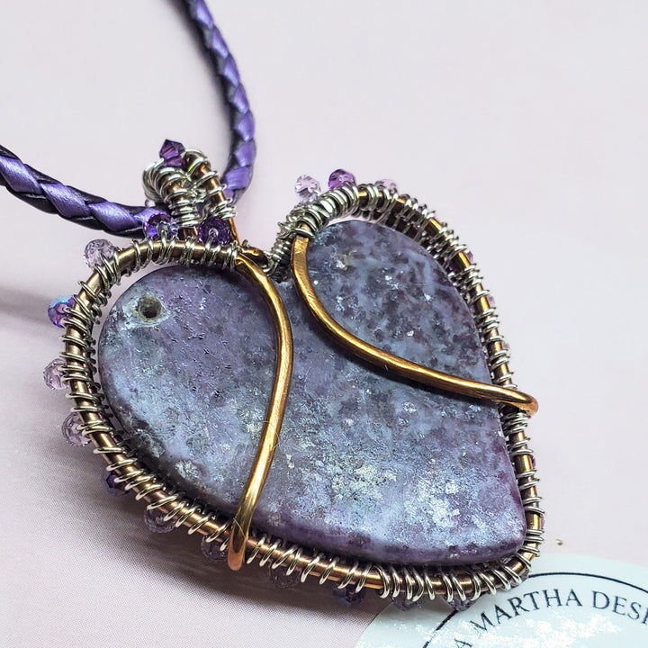 AMD1329Wire Wrapped Purple Sparkly Lepidolite Heart Copper SilverNecklacesNecklace$ 211.00Alexa Martha Designs