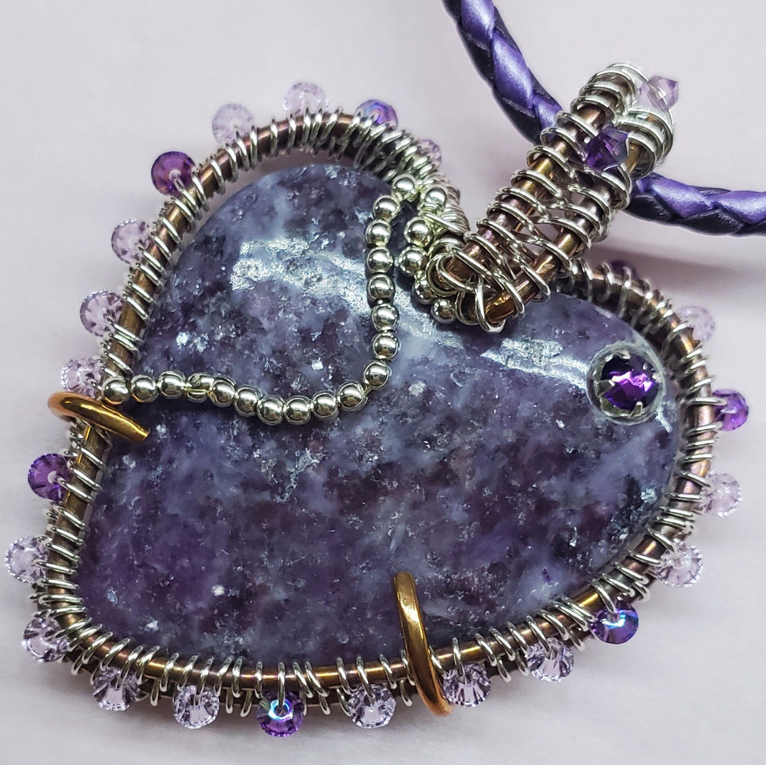 AMD1329Wire Wrapped Purple Sparkly Lepidolite Heart Copper SilverNecklacesNecklace$ 211.00Alexa Martha Designs