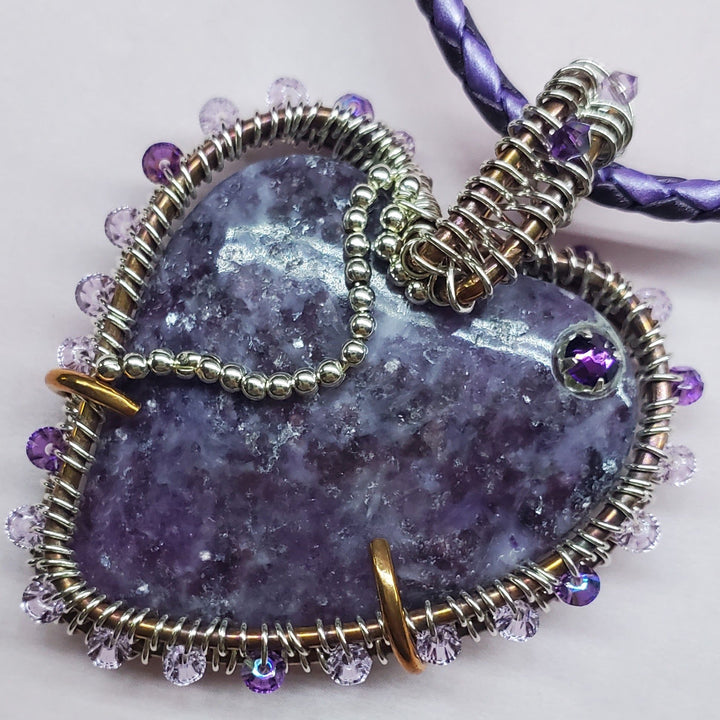 AMD1329Wire Wrapped Purple Sparkly Lepidolite Heart Copper SilverNecklacesNecklace$ 211.00Alexa Martha Designs
