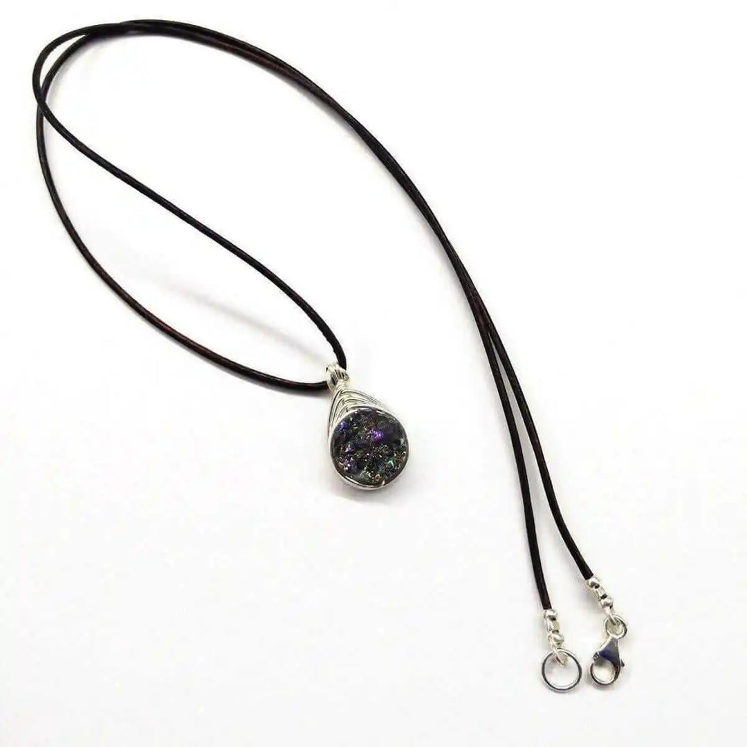 AMD1083 Wire Wrapped Rainbow Druzy Necklace Alexa MarthaJewelryNecklace$ 48.00Alexa Martha Designs