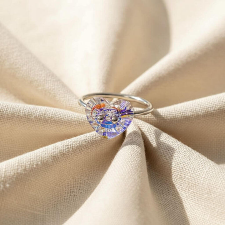 Super Sparkly I LOVE YOU Crystal Heart Bling Ring