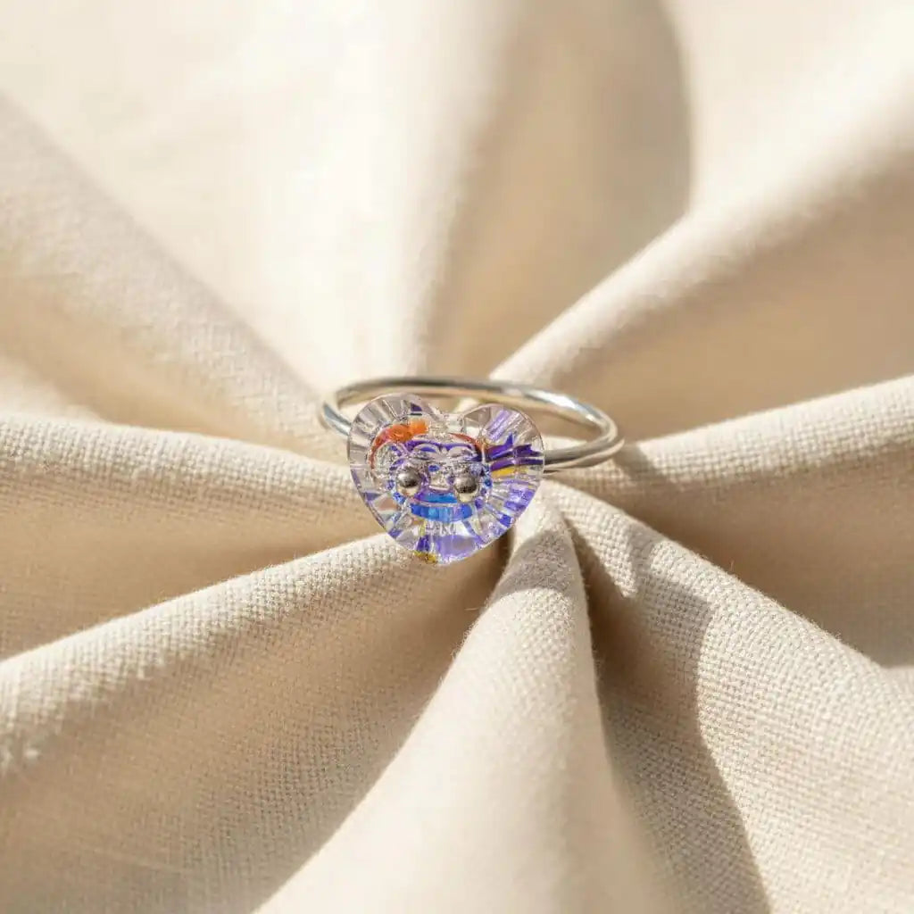 Super Sparkly I LOVE YOU Crystal Heart Bling Ring
