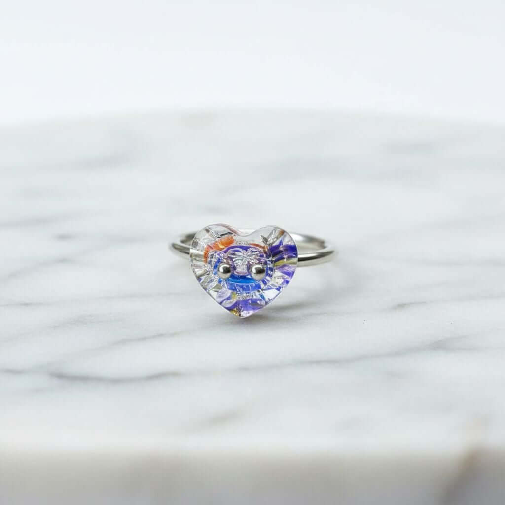 Super Sparkly I LOVE YOU Crystal Heart Bling Ring