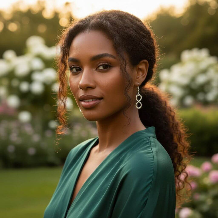 Sterling Silver Hammer Patterned Infinity Earrings