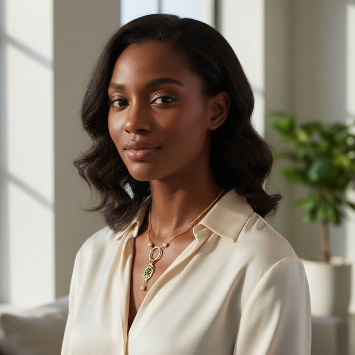 14 K Gold-Filled Hammered Open Circle Filigree Necklace