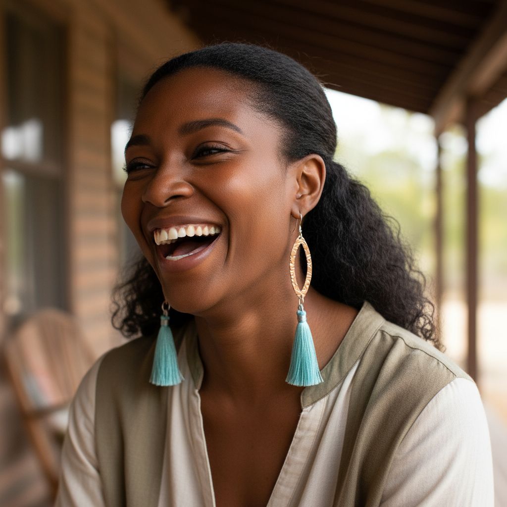 Long Copper Embossed Silk Tassel Earrings in Various Colors