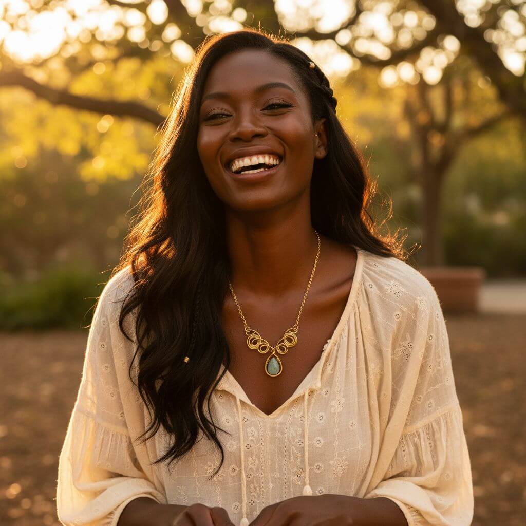 Gold Filled Wire Sculpted Mint Gemstone Drop Necklace