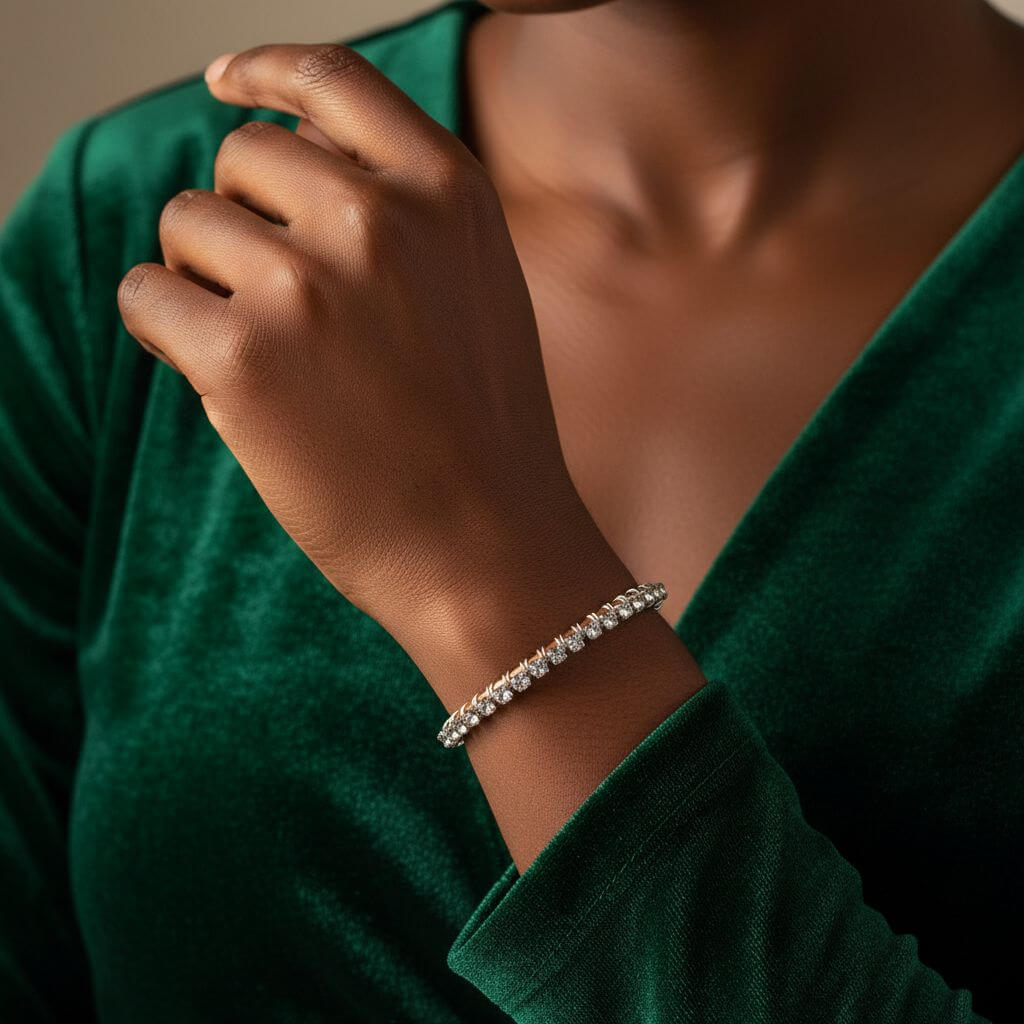 Catch-Free Crystal Rhinestone Tennis Bracelet Bangle