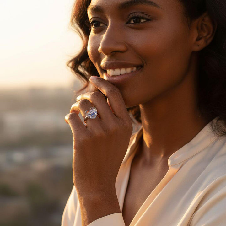 Super Sparkly I LOVE YOU Crystal Heart Bling Ring