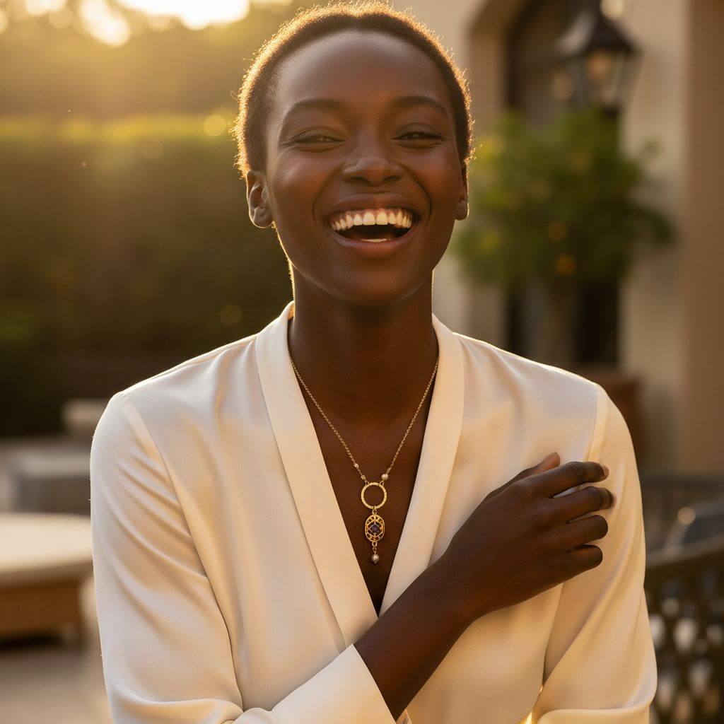 14 KT Gold-Filled Purple Crystal Circle  Filigree Necklace