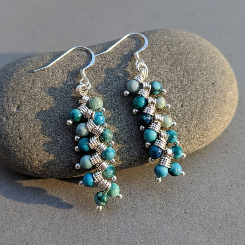 As Seen On TV Jane The Virgin Sterling Silver Turquoise Wire Wrapped Earrings