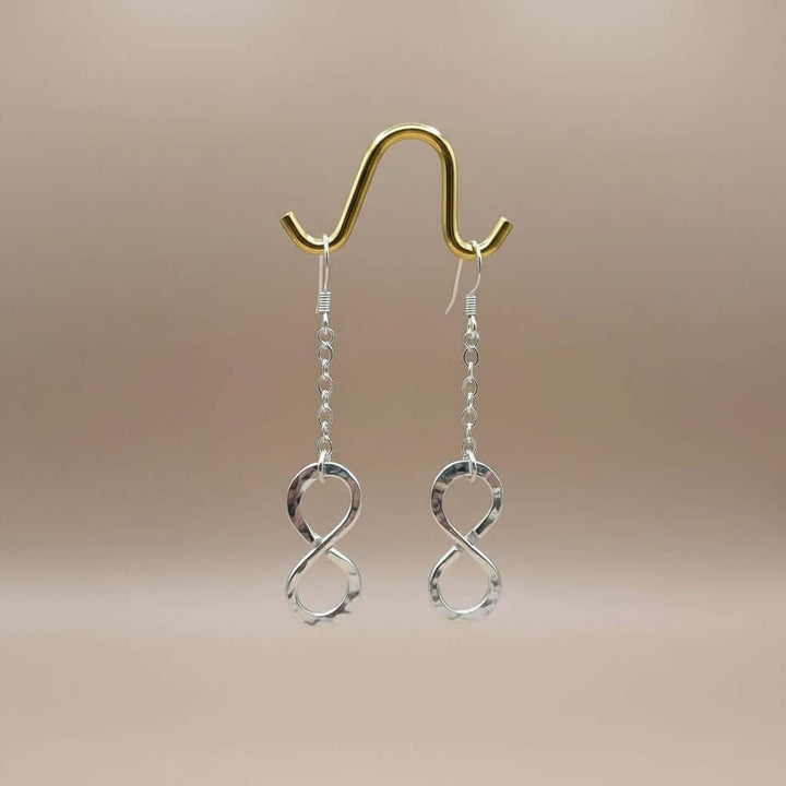 Sterling Silver Hammer Patterned Infinity Earrings