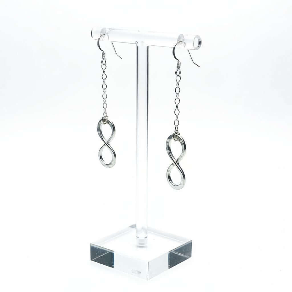 Sterling Silver Hammer Patterned Infinity Earrings